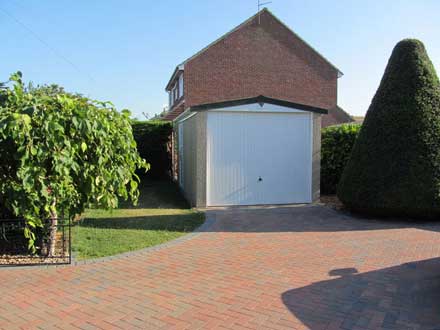 Cheltenham Double Concrete Garage - Showing the Cheltenham and most of the driveway